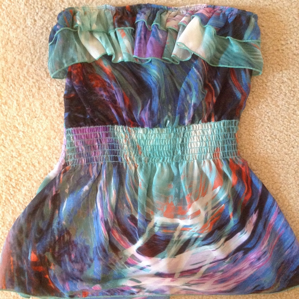 Summer colorful strapless top